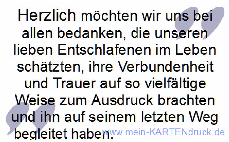 Trauer Dank Textvorschlag Herzlich bedanken