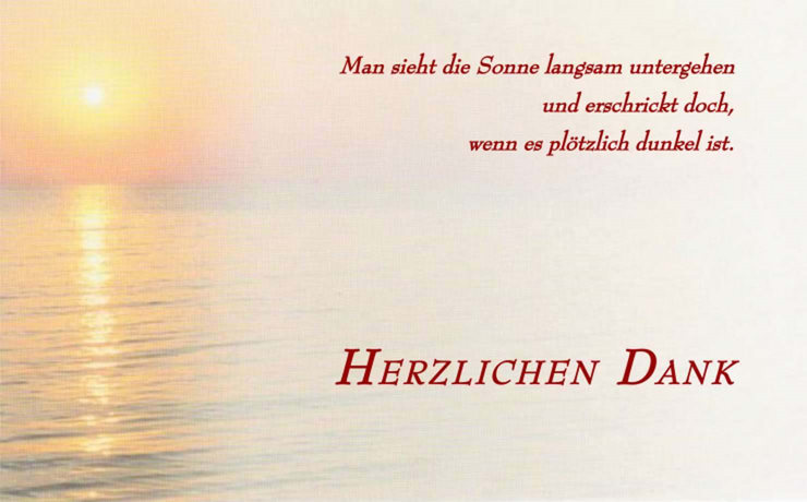 Trauer Danksagungskarte Sonnenuntergang Meer