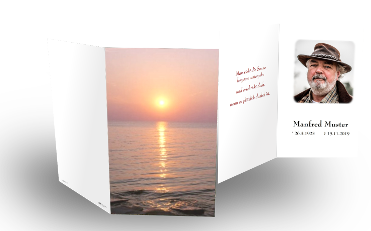 Trauerbild mit Spruch - Sonnenuntergang