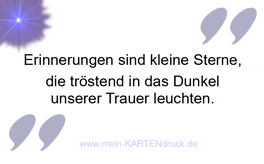 Trauerspruch für Danksagungen: Erinnerungen sind kleine Sterne