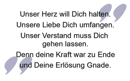 Trauerspruch: deine Kraft war zu Ende und Deine Erlösung Gnade