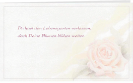 Trauerkarte Danksagung Rose pastell Klappkarte Vorne
