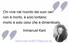 Frasa Kant - Chi vive nel ricordo dei suoi cari non è morto