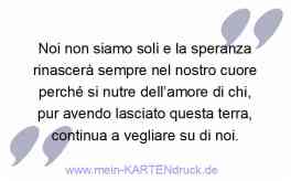 Trauer Dank Italienisch - Noi non siamo soli